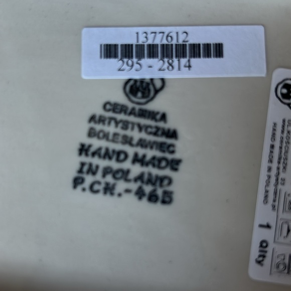 Brand New With Tags Polish Pottery Covered Butter Dish - Picture 6 of 8